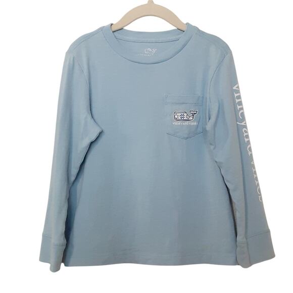 Vineyard Vines Whale Tee Set 2pc Solid Blue & Happy Hanukkah Long Sleeve 3T/4T - Picture 9 of 16